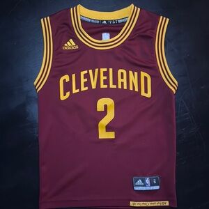 Adidas Maroon and Yellow Cleveland Jersey #2 IRVING size S